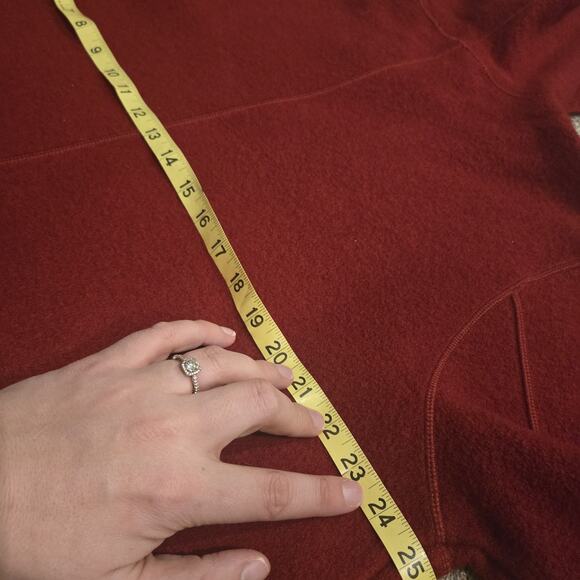 Vintage HERMAN GEIST XL Red Boiled Wool With Hood Button Down Jacket Warm - Picture 7 of 7